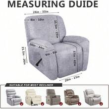 Trugenix-Recliner Sofa Covers - Leather Like Recliner Sofa Covers 3 Seater Recliner Couch Covers For 3 Cushion Couch 8 Pieces Washable Stretch Reclining Sofa Slipcovers (Brown)-GP - 01-大理石紋理 - 查看 2
