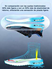 Zapatillas deportivas transpirables con cámara de aire para hombre, zapatillas de running con cámara de aire para hombre, zapatillas para caminar, zapatillas deportivas, zapatillas sin cordones elegantes y ligeras - Rojo - Ver 8