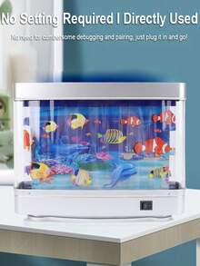 LED Dynamic Aquarium, Mini Fish Tank With Tropical Decor Lights, Moving Fish, Sensory Lamp, Wall Mount Display, Ocean Scene Decoration Lights, Suitable For Bedroom, Living Room, Office, Aquarium Decor, Office Relaxation, Marine Theme Lighting, Switch Control - Multicolor - View 5
