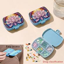 1pc/10pcs Ladybug Pattern Diamond Painting Kit Square Pill Box, 6-Compartment Mini Portable Travel Medicine Storage Box, Suitable For Outdoor Sports, Business Trips Or Handbag Medicine Storage, Vitamin Multi-Grid Organizer, Waterproof Unique Holiday Gift, Birthday, Mother's Day, Christmas, New Year, Valentine's Day, Easter - YQS006 - View 6