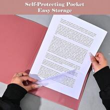 5Pcs Gradient Report Covers With Swing Clip, Report Folder For A4 & Letter Size Paper, Plastic Folders With Double Clip, Presentation Binder For Schoolsss Business (Pink) - 粉色 - 查看 6