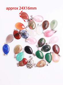 5颗/10颗/20颗/50颗水滴形天然石吊坠散珠泪滴形饰品，适用于DIY项链耳环首饰配件制作 - 水滴吊墜 - 查看 4