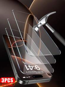 3pcs Tempered Glass Screen Protector, Compatible With IPhone 15/15 Pro/15 Plus/15 Pro Max/16/16 Plus/16 Pro Max/17/17 Air/17 Pro/17 Pro Max - Clear - View 13