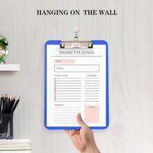 6 PCS Clipboards Bulk With Pen Holder,Standard A4 Letter Size,Plastic Clip Boards 8.5x11 Heavy Duty,Low Profile Clipboard For Men  Teacher,Office Schoolsss Home Work,Blue - 藍色 - 查看 7