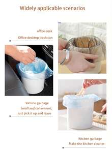 [Fashion Multi-Color] Thickened Perforated Trash Bags, 30/60/90/120 Pcs, Leak-Proof & Absorbent For Car, Desk, Pet Waste, Stylish Design, Trash Bag Dispenser - Multicolor - View 5