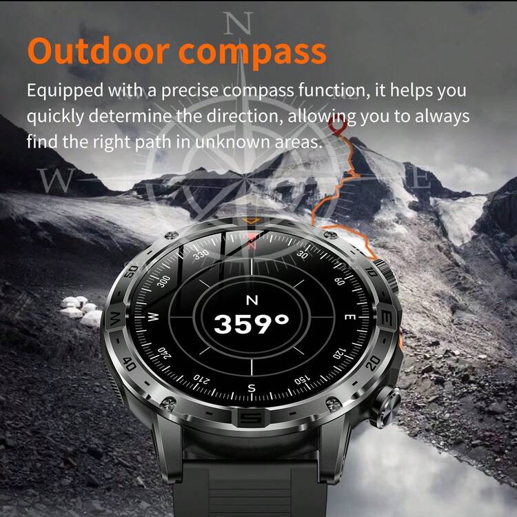 GUHUAVMI Reloj inteligente deportivo para hombres 2026 nuevo, pantalla HD grande de 1.7", capacidad de batería enorme de 1000mAh, con llamada Bluetooth/asistente de voz/recordatorio, linterna LED potente, reloj de aventura al aire libre, brújula, seguimiento deportivo, talla grande de 100 modos deportivos, rastreador de fitness, resistente al agua IPX8, compatible con iPhone y Android, regalo de cumpleaños - regalo de aniversario para parejas, mejor regalo para entusiastas del fitness - Multicolor - Añade 7