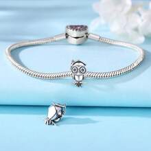 Cute Panda Animal 925 Sterling Silver Charms For Bracelets And Necklace Dangle Pendants Butterfly Elephant Dog Bead Jewelry Present For Women Family Friends - 戴著醫生帽的貓頭鷹 - 查看 3