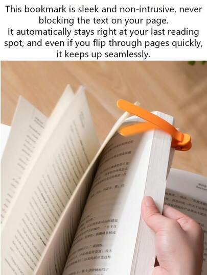1pc Soft Silicone Multifunctional Bookmark, Automatic Page Turning Tracking, Innovative & Minimalist Design, Suitable For Books, Workbooks, Maps, Ideal Gift For Students, Encourages Children To Learn
