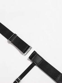 男士衬衫吊袜带（1件/2件装） - 可调节弹力袜式吊带，带防滑夹 - 军装风格 - 均码 - 采用耐用涤纶面料制成（购买1双，请订购2件） - 不锈钢扣 - 适合正装衬衫和正式场合，可调节的衬衫下摆夹和防滑锁扣，可作为男士时尚配饰，塞入裤腰