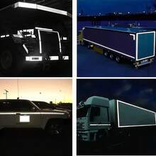 1pc Car Night Use Reflective Warning Sticker, Scratch-Resistant, Driving Reminder For Rear Vehicles, High Reflectivity - 1PC Fluorescent Reflective Tape - View 2