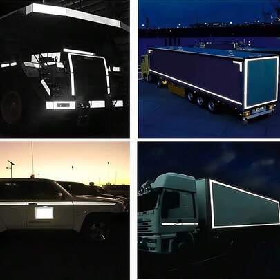 1pc Car Night Use Reflective Warning Sticker, Scratch-Resistant, Driving Reminder For Rear Vehicles, High Reflectivity