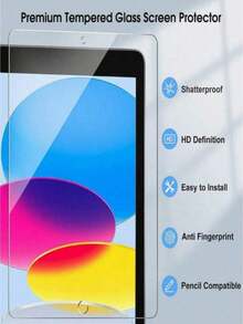 2pcs IPad Tempered Glass Screen Protector - High Definition, High Transparency, Anti-Scratch, Anti-Drop, Full Screen Coverage, Strong Anti-Fingerprint, Sensitive Touch, Compatible With IPad (Air 4, 5, 6)/(7, 8, 9, 10th Gen)/IPad 11 1A16(2025) - Clear - View 6