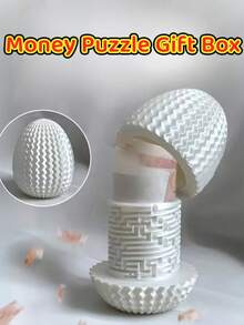 1 Hộp đựng đồ chơi giải đố mê cung tiền - Quà tặng bất ngờ có ngăn ẩn, Thích hợp đựng tiền giấy, Trứng Phục sinh, Sinh nhật, Halloween, Quà tặng Giáng sinh, Được làm từ vật liệu, Bề mặt có kết cấu, Cấu trúc bền (Không bao gồm tiền giấy) - Nhiều màu - Xem 2