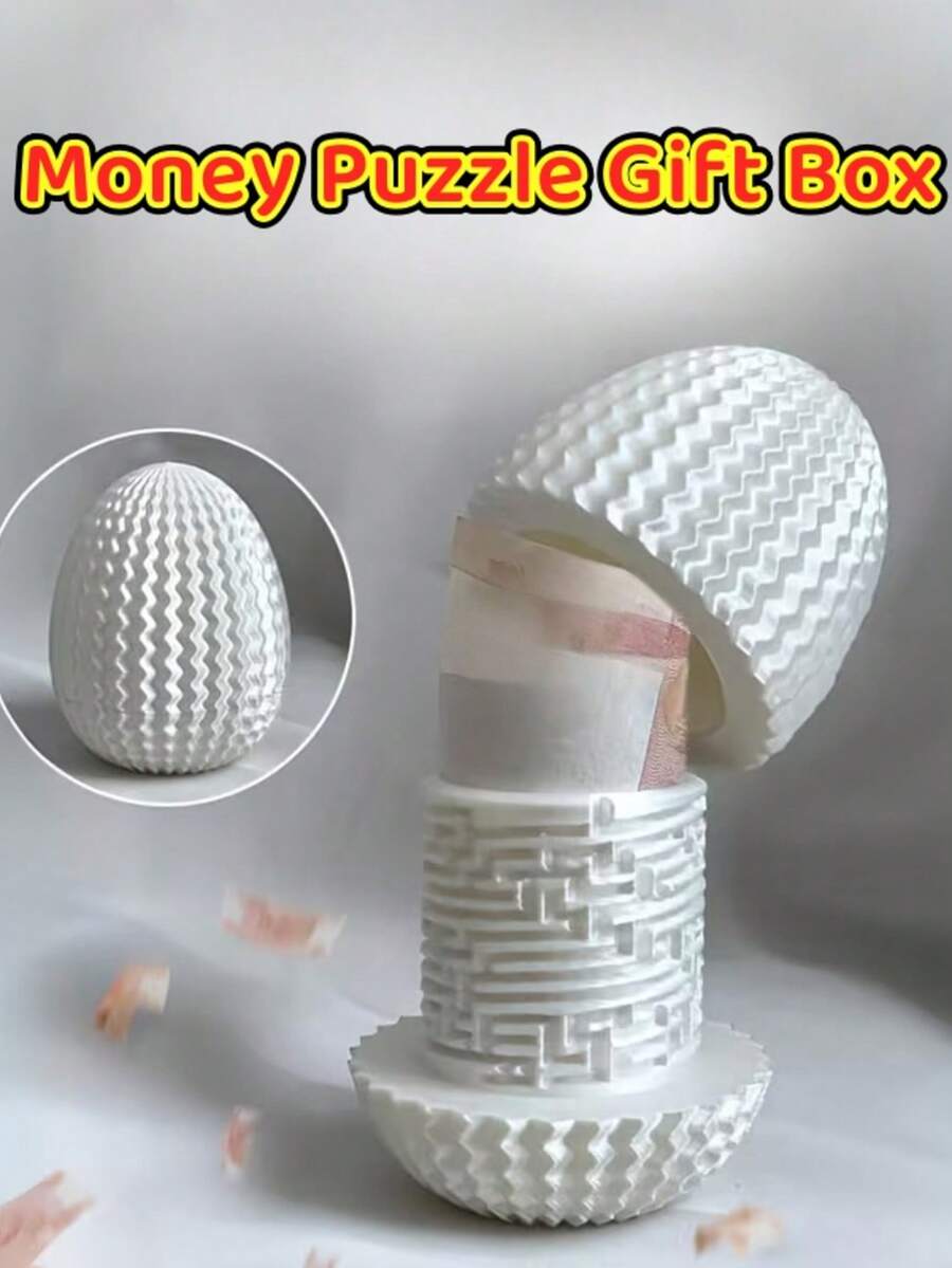 1 Hộp đựng đồ chơi giải đố mê cung tiền - Quà tặng bất ngờ có ngăn ẩn, Thích hợp đựng tiền giấy, Trứng Phục sinh, Sinh nhật, Halloween, Quà tặng Giáng sinh, Được làm từ vật liệu, Bề mặt có kết cấu, Cấu trúc bền (Không bao gồm tiền giấy)