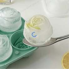 1pc 4-Grid Rose-Shaped Ice Cube Mold - Multifunctional Chocolate, Jelly, Cocktail, Whiskey Tray For RV Party, Kitchen, Refrigerator - Perfect For Bakery, Party, And Everyday Use - Multicolor - View 10