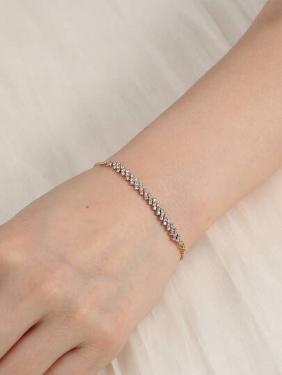 Nooxian 1 pieza Pulsera ajustable con cadena y garra con diamante de imitación (cantidad de circonita aleatoria)