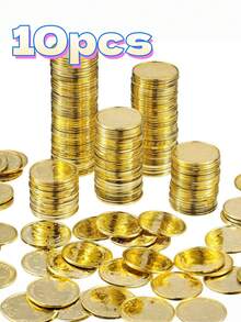 50枚塑料海盗金币，寻宝游戏金币玩具，派对礼品，仿金币，海盗冒险主题派对用品，圣诞节 - 彩色 - 查看 11