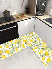 1 buah Keset Lantai Dapur Tebal dan Lembut, Keset Anti Selip dan Anti Minyak Motif Pohon Lemon, Karpet Dapur Tahan Air, Keset Lantai Tahan Noda, Dapat Dicuci dengan Mesin, Keset Pintu Masuk, Keset Penyerap untuk Dapur, Ruang Tamu, Ruang Cuci, Kamar Mandi, Dekorasi Rumah - Kuning - View 15