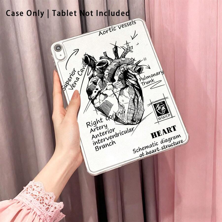 1pc High Transparent Anti-Drop TPU Tablet Case, High-Definition Heart UV Printing, Compatible With IPAD 11 2025, MINI6/7, AIR1/2, Air4/AIR5/Air6/AIR7, 9.7-Inch IPad 2019/2020/2021, 10.2-Inch IPad 10/11, AIR11 (2024/2025), PRO11 (2024), PRO11 (2018-2022), PRO12.9/AIR13