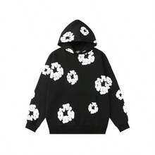 Y2K Style Bubble Print Hoodie, Long Sleeve Fashion Sweatshirt, Couple Matching Design - màu xanh nước biển - Xem 3