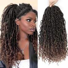 Belle Show 3 paquetes de cabello trenzado tipo locs de diosa para mujeres, cabello trenzado de locs de río con puntas rizadas de 14 pulgadas - Multicolor - Ver 8