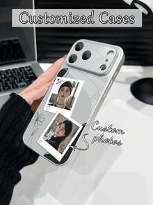 1pc Customized 2-Photo Silver Luxury Fashion Large Window Tempered Glass With Lens Protection Matte Anti-Drop Phone Case Compatible With Iphone 17/17Pro/17ProMax/17Air/16/16Pro/16ProMax/16Plus/15/15Plus/15Pro/15ProMax/14/14Plus/14Pro/14ProMax/13/13Pro/13ProMax/12/11 Phone Accessories, Full Coverage Premium Protection - Silver - View 6
