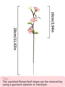 20支人造粉色桃花枝，适合情人节装饰、户外花艺布置、家居卧室、餐厅、阳台、派对装饰 - 粉色 - 查看 6