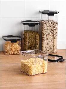 Hộp đựng thực phẩm kín hơi hàng ngày, hũ đựng thực phẩm có nắp đậy kín, hộp nhựa trong suốt kín hơi dùng để đựng thảo mộc, gia vị, đồ dùng nhà bếp, đồ dùng nhỏ hàng ngày, chống ẩm, chống va đập. - Nhiều màu - Xem 8