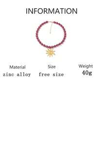 1 chiếc vòng cổ mặt dây chuyền hình hoa hướng dương bằng hợp kim, kiểu dáng tối giản, đa năng, thích hợp đeo hàng ngày cho nữ. - Mặt trời đính hạt - Xem 14