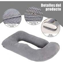 Almohada de Embarazo en Forma de U - Soporte Ergonómico para Vientre/Espalda/Piernas | Terciopelo Gris Ultra Suave | Alivio del Dolor y Mejora la Calidad del Sueño (Gris),38953652 - Multicolor - Ver 6