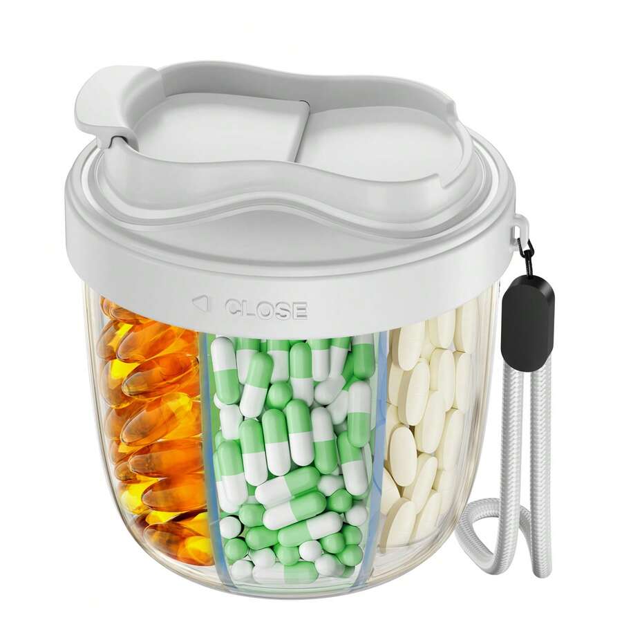 Hộp đựng thuốc 9 ngăn, hộp đựng thuốc 7 ngày, hộp đựng lọ thuốc, hộp phân phối thuốc, hộp đựng vitamin lớn đủ dùng trong 1 tháng, hộp đựng thuốc du lịch để đựng lọ thuốc. - Xám - Xem 1