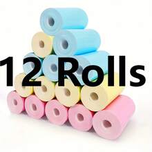 3/12 Rolls 57mm Thermal Paper White Background Black Text For Mini Printer Instant Camera Photo Labels To-Do Notes