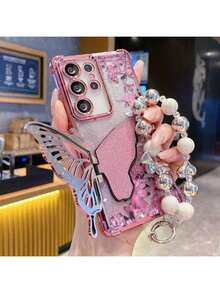 蝴蝶手机支架，镀铬粘性桌面/平板电脑支架，新款豪华款