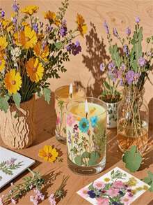 Fiori secchi per resina, fiori e foglie naturali compressi, fiori pressati sottovuoto fai-da-te per epossidica, gioielli, candele, sapone, unghie... - Multicolore - Visualizzare 6