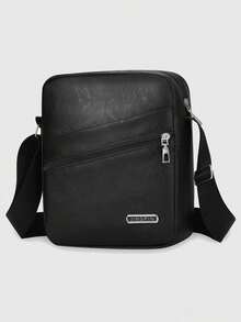 1pc Solid Color Men's Shoulder Messenger Bag, Suitable For Daily Business Commute, Student Backpack, Teenagers, High School And College Students, Practical And Fashionable Men's Messenger Bag, Shoulder Bag, Side Bag, Student Supplies, Autumn Courier Bag, Retro Style Phone Bag - A - View 10