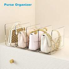 Marte Vanci Clear Acrylic File Sorter, Sturdy Desk File Organizer Shel F Book Holder Purse Handbag Clutch Divider File Folder Rack For Letter Cookbooks Home Office Kitchen Supplies 4 Sections (2 Pcs) - 2pack - 查看 6
