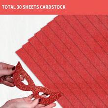 30 Sheets Red Glitter Cardstock 8.5 X 11 Inches, Heavyweight 230gsm Premium Sparkling Card Stock Paper For Card MaFKing DIY Craft Party Decoration Schoolsss Student Supplies (Red) - Red - 查看 5