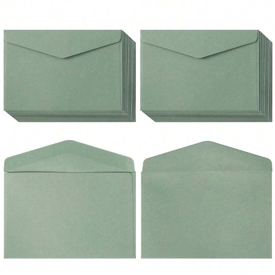 120 Pack Kraft Mini Envelopes Small Envelopes Se--Adhesive Tiny Pockets For Business Cards Christmas Holiday Small Gift Cards Invitations Cards(4.13\*2.76\) (Sage-Green) - 鼠尾草綠 - 查看 1