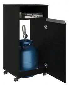 Cabinet Sideboard Organizer Support Conceals Gas Cylinder Door - 黑色 - 查看 6