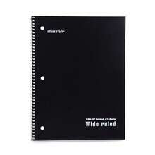 Spiral Notebooks - 1 Subject, Poly Cover, 70 Sheets, WIDE Ruled, 8in X 10in, Bulk Pack, Primary Color Waterproof Covers, Set Of 6 - For Schoolsss, Office, Business, Professional (04658) - PolyCover-wideRuled - View 9