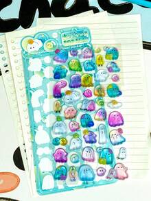 3D Embossed Rainbow Stickers, Suitable For Children, Cute Cartoon Animals, Underwater Creatures, Rabbit Family Stickers, Decorations - Gifts. Home Decor, Party Decorations, Birthday Gifts And Various Holiday Gifts, Fashionable. Fashion Item. Luxury. Sewing. DIY. Gifts For Friends Or Partners. - Multicolor - View 14