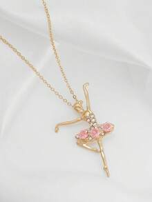 1件可爱甜美百搭休闲芭蕾舞女孩优雅时尚项链 - 芭蕾少女項鍊 - 查看 3