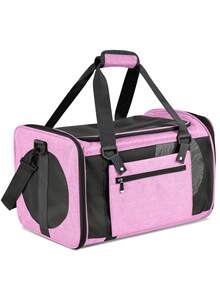 Foldable Pet Carrier Bag, Top Ventilated Design, Airline Approved, Suitable For Cats And Small Dogs Under 15 Lbs - Multicolor - View 3