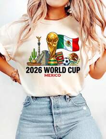 2026 Custom World Cup Soccer Shirt, Vivid Country Landmark Fan Gift, Football Tee - 白色 - 查看 1