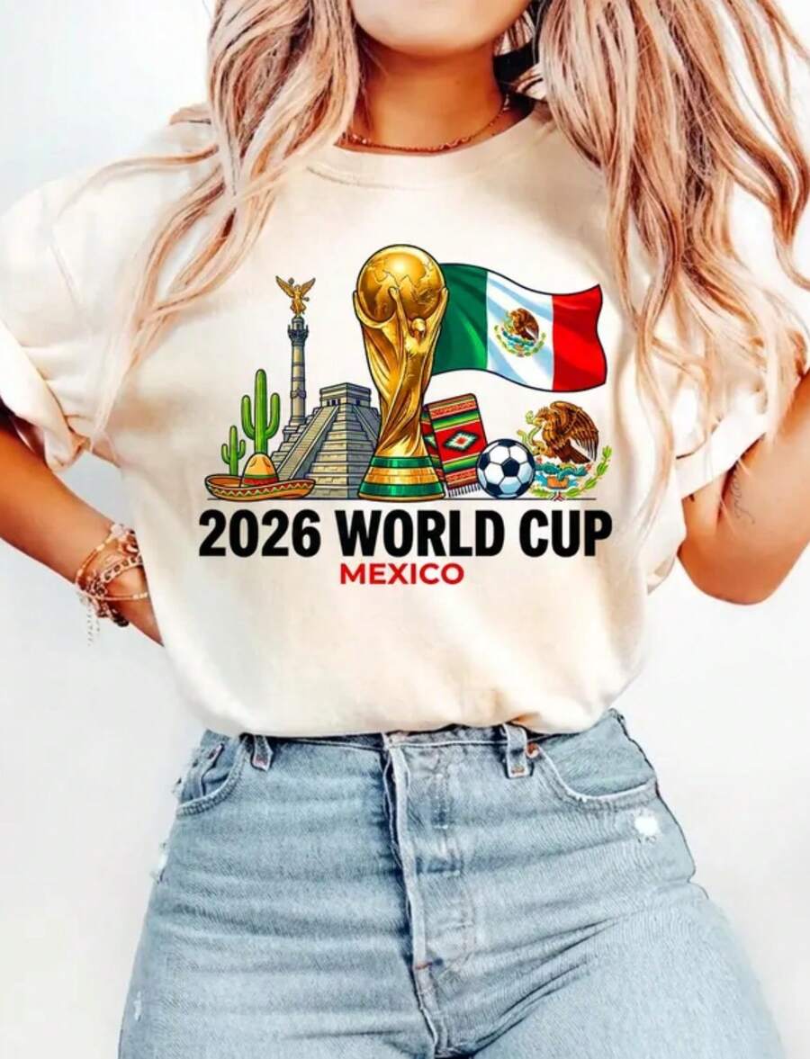 2026 Custom World Cup Soccer Shirt, Vivid Country Landmark Fan Gift, Football Tee - 白色 - 查看 1