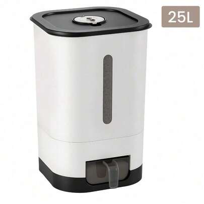 Trintion 14/25L Intelligent Moisture-Proof Rice Bucket, One Click Rice Retrieval Without Spilling, Sealed Storage Tank Suitable For Various Grains And Pet Food, Essential For The Kitchen