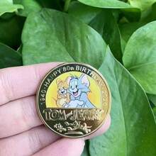 1枚汤姆和杰瑞纪念币，动漫金属金色收藏卡通礼品 - 彩色 - 查看 14