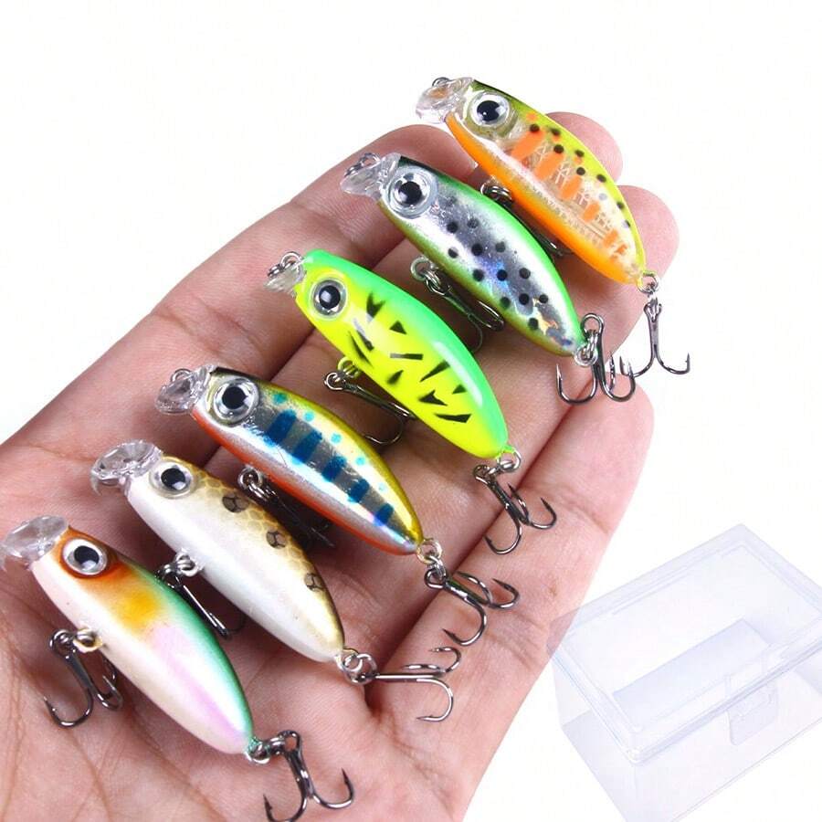 HENGJIA 6pcs Mini Minnow Fishing Lures Wobblers 4cm 3g Slowly Sinking Trout Artificial Hard Bait Bass Crankbait Carp Fishing Tackle - Multicolor - View 1