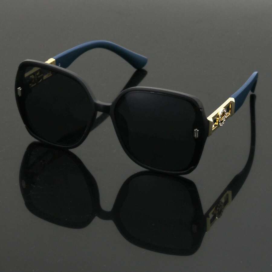 1副椭圆形无框女士时尚眼镜，休闲百搭，适合各种场合佩戴 - 彩色 - 查看 1