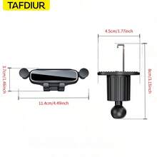 TAFDIUR Gravity Car Phone Holder, Air Vent Phone Mount, Does Not Block Air Vent, Compatible With Apple And Android Phones, Black Glossy Finish - Gravity Locking Bracket - Mirror - View 2